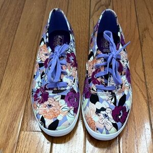Keds Women's Floral Canvas Sneakers - Purple, pink and Black